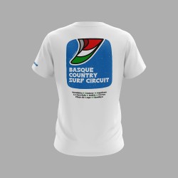ZiroClub men’s white t-shirt with back print Basque Country Surf Circuit