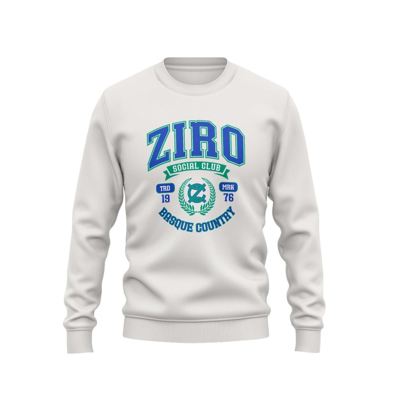 The ZIRO Social Club – Varsity Heritage sweatshirt blends classic American college aesthetics with the contemporary identity of