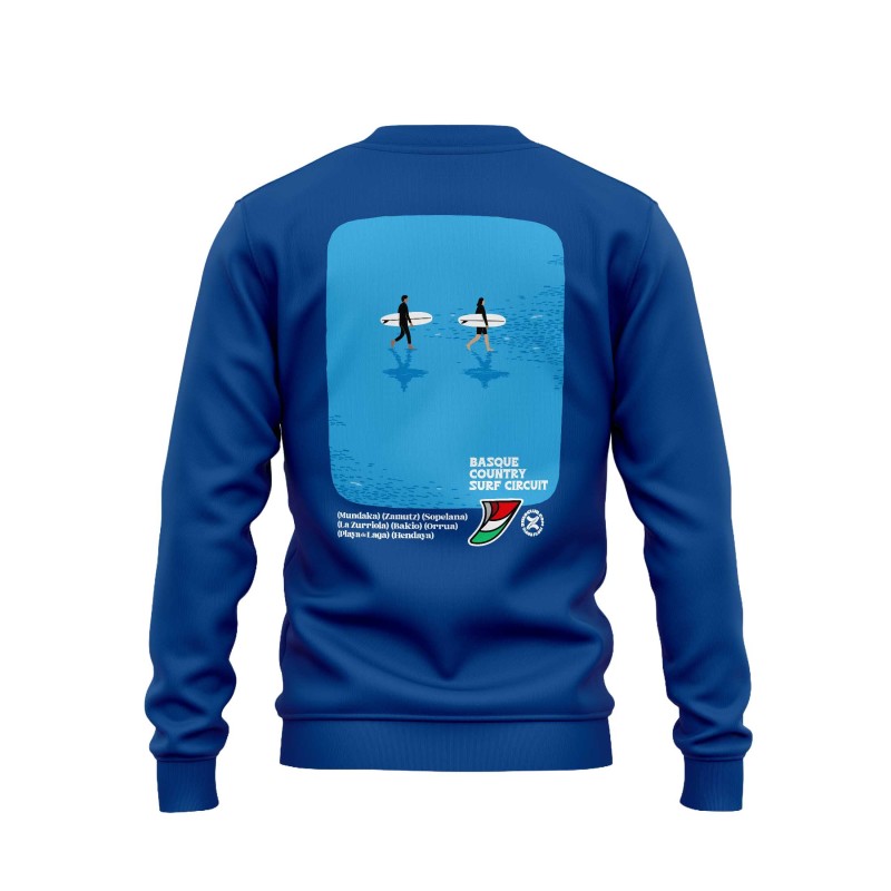 Men’s Basque Country Surf Circuit Two Surfers on the Shore Sweatshirt | Ziro Club