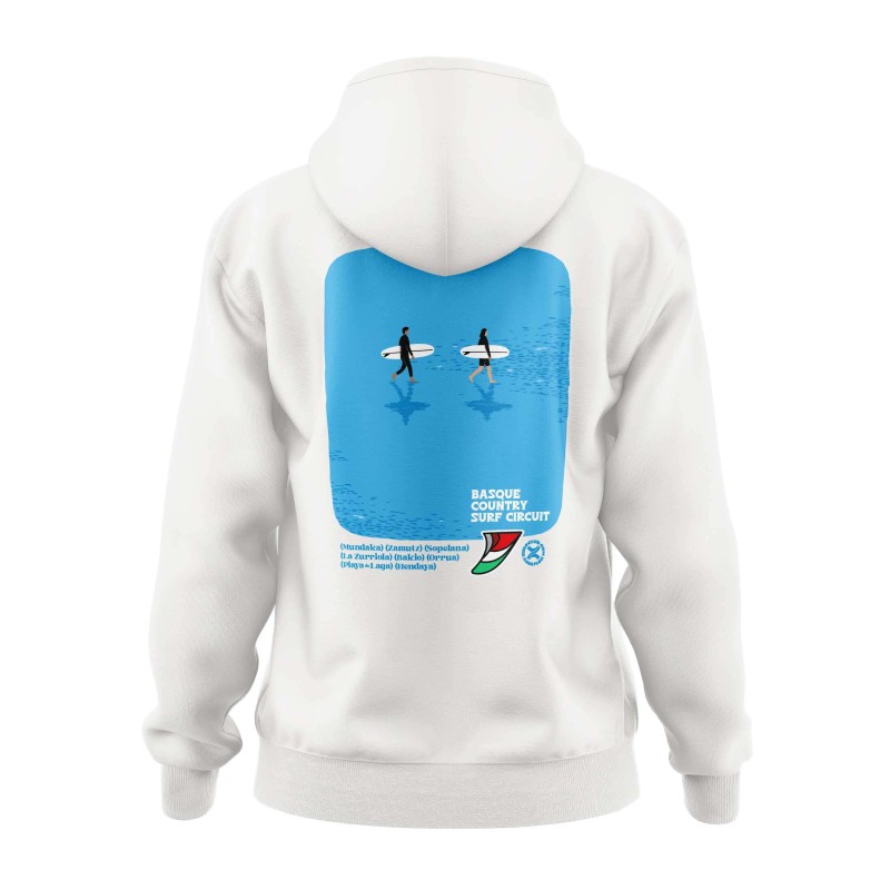 Women’s Basque Country Surf Circuit Two Surfers Hoodie | Ziro Club