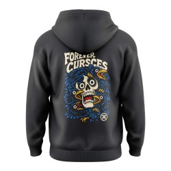 Kids’ Black Hoodie Forever Curses – Skull & Crows Urban Design | Ziro Club