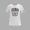 White men's t-shirt with ZIRO Social Club front print and Basque Country graphic. Classic fit and varsity style by ZiroClub.