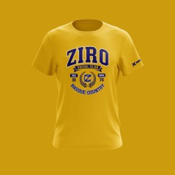 White men's t-shirt with ZIRO Social Club front print and Basque Country graphic. Classic fit and varsity style by ZiroClub.
